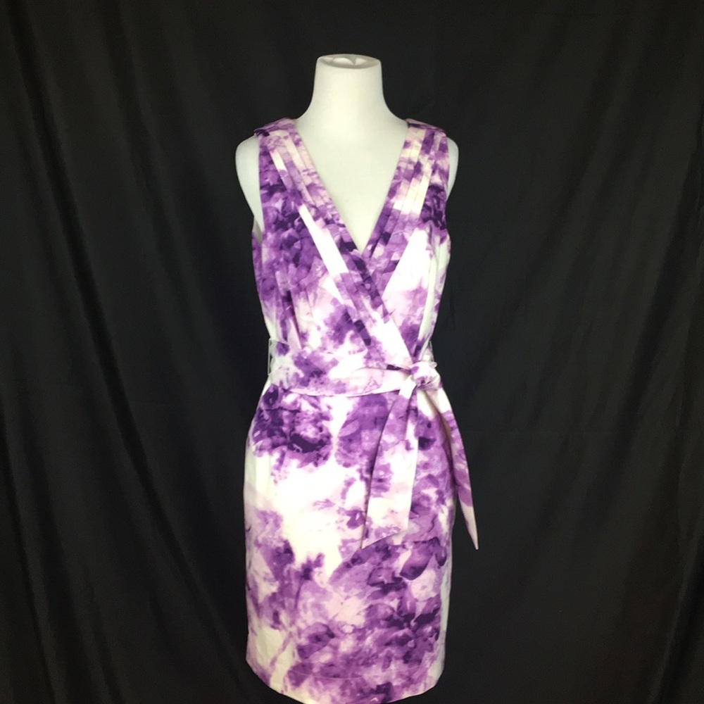 Banana Republic purple/white print dress size 8